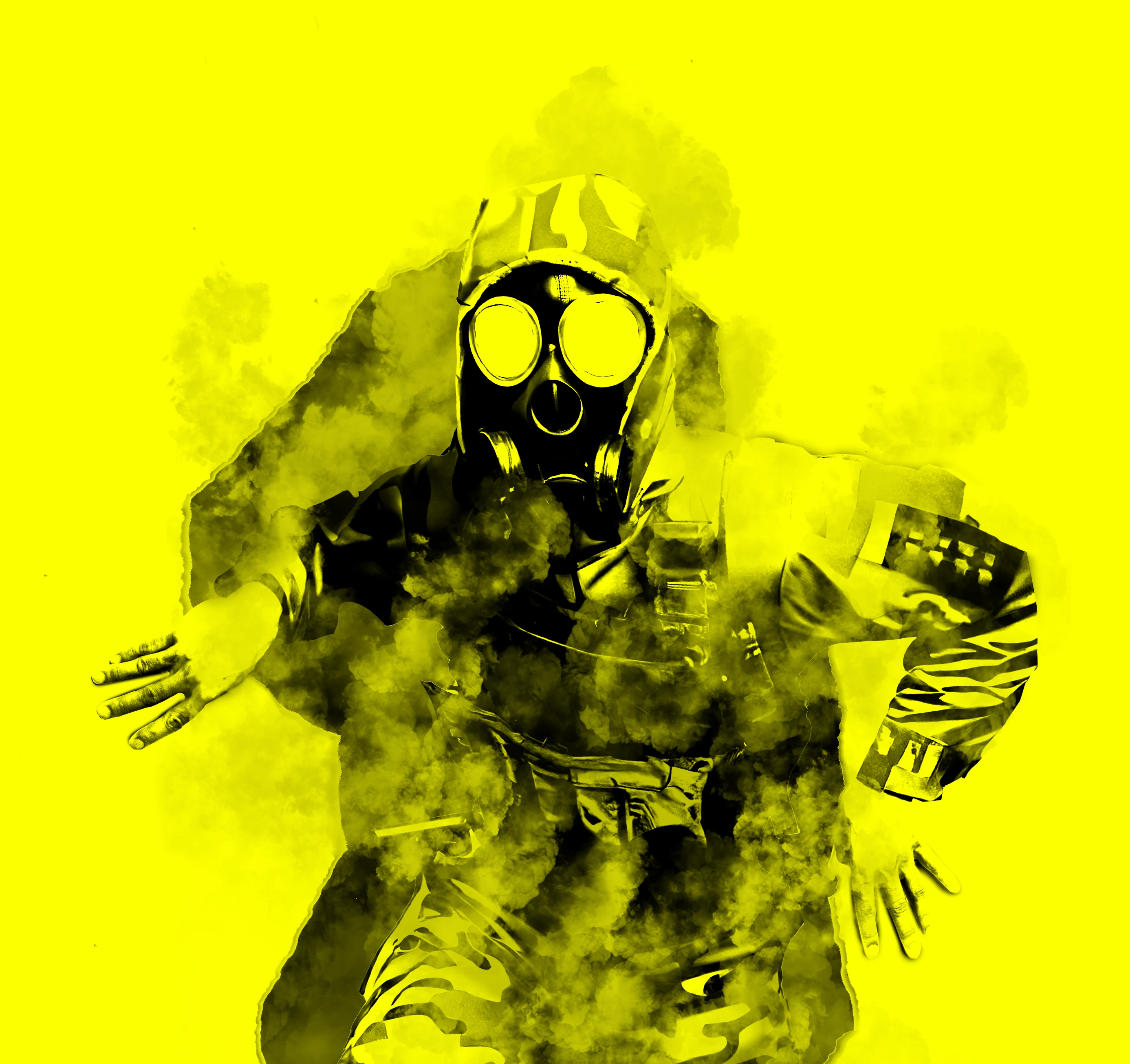 Man in a gas mask