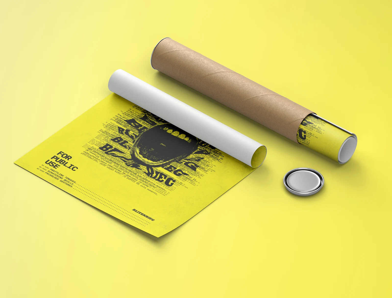 Yellow Dystopian poster rolled up
