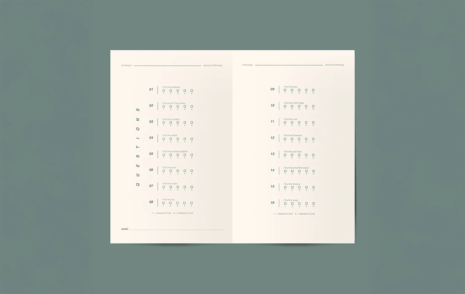 Experiment worksheet