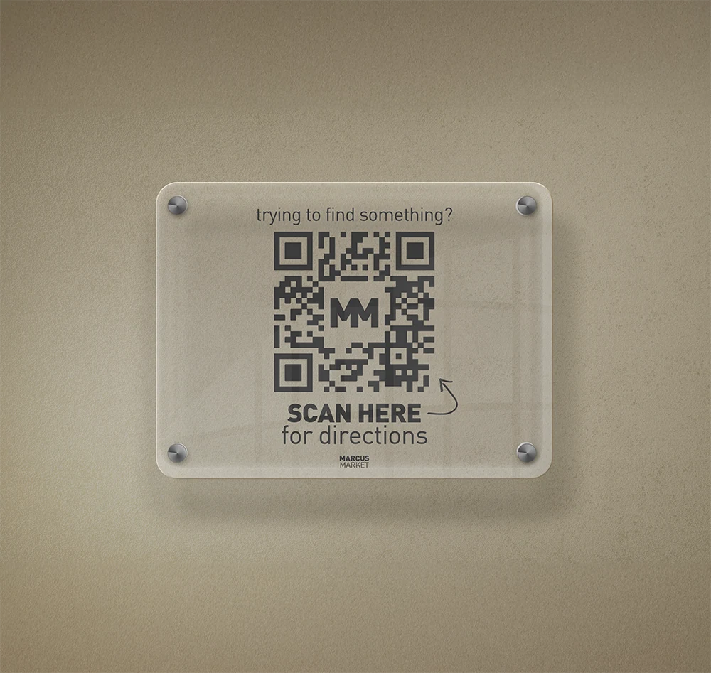 QR scan pathfinding plate